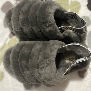 UGG Charcoal Plush Slippers
